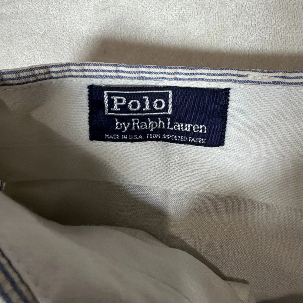 Polo Ralph Lauren 34W 29L Made in USA Cotton Seersucker Men's Gray Dress Pants